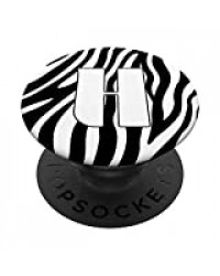 Lettre H initiale du modèle Zebra PopSockets PopGrip - Support et Grip pour Smartphone/Tablette avec un Top Interchangeable