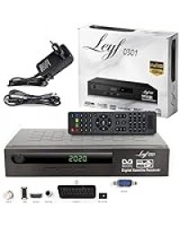 Leyf Récepteur Satellite d'enregistrement numérique (HDTV, DVB-S/DVB-S2, HDMI, péritel, 2 Ports USB, Full HD 1080p) + câble HDMI, Uniquement pour Les chaînes allemandes