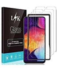 LϟK 3 Pièces Protection Écran pour Samsung Galaxy A50 - Verre Trempé Nouvelle Version Kit D'installation Offert Haute Définition sans Bulles Transparent Film Protection