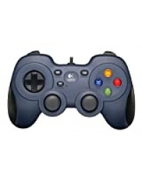 Logitech F310 Manette de Jeu Filaire, Configuration Type Console, Croix Directionnelle 4 Switchs, Prise en Main Confortable, Câble 1,8m, PC/Steam/AndroidTV - Bleu/Gris