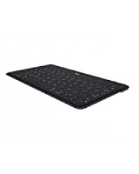 Logitech Keys-To-Go Clavier Bluetooth sans Fil pour iPhone, iPad, Smartphone, Tablette, Android, Windows, Apple TV, Ultra-Portable, Ultra-Léger, Raccourci Clavier, Clavier AZERTY Francais - Noir