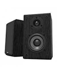 LONPOO LP42 Paire Enceintes bibliotheques HiFi d'Enceintes étagère Passive (75W *2 RMS, Subwoofer 4",4-8ohms) -(Noir)