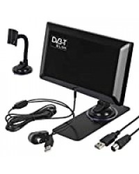 Maclean MCTV-948 Antenne d'intérieur active DVB-T DVB-T2 avec amplificateur ventouse et support USB 5 V