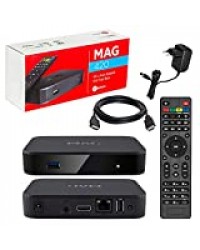 Mag 420 Original Infomir, 4K IPTV Set Top Box Multimedia Player, Internet TV IP Receiver # 4K UHD 60FPS 2160p@60 FPS HDMI 2.0# HEVC H.265 Support # Arm Cortex-A53 + HDMI Cable