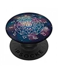 Mandala Horoscope - Signes du zodiaque - Galaxie Espace PopSockets PopGrip - Support et Grip pour Smartphone/Tablette avec un Top Interchangeable