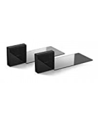 Meliconi Ghost Cube Soundbar Noir, système de câbles modulable avec étagère en Verre pour Barre de Son