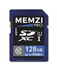 MEMZI Pro 128 Go Classe 10 80 Mo/s Carte Mémoire SDXC pour Canon PowerShot SX70 HS, SX740 HS, SX430 is, SX432 is, EOS R Appareils Photo Numériques