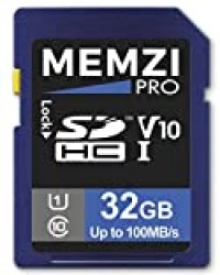 MEMZI Pro Carte mémoire SDHC 32 Go 100 Mo/s pour appareils photo numériques Youmeet 18 MP, AbergBest 21 MP, Vmotal 80 x 2, Gordve 18 MP, ZOOMK 18 MP – Enregistrement rapide classe 10 UHS-1 U1 V10 HD