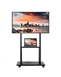 Meuble TV Chariot TV Mobile avec Plateau Chariot TV Roulant sur Roues Support TV pour écran LCD 32-70 Pouces Plasma LCD LED TV Trolley Affichage à la Maison Stable