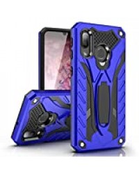 MILAN NICE Coque pour Samsung Galaxy A40 Bumper Etui de Protection Antichoc Anti-Rayure Dur PC Case Couverture en Silicone Souple Impact et Support Kickstand pour A40 (Bleu)