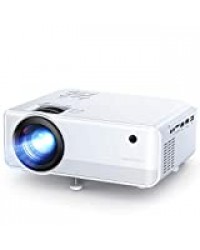 Mini Projecteur, APEMAN 6000 Lumens Native 1280*720P Full HD 1080P, 200" LED Portable Vidéoprojecteur, Multimédia Cinéma Maison Rétroprojecteur, Compatible avec HDMI VGA TF USB Xbox PS3,4 Smartphone