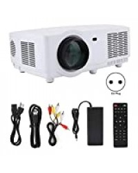 Mini projecteur LCD, projecteur LED de qualité haute définition 1080P, écran à cristaux liquides de 5,8 pouces, projecteur 3D, compatible avec U Disk, ordinateur portable, téléviseur, dé(blanc)