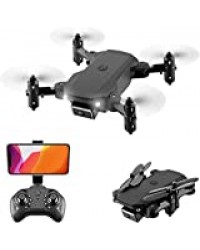 Mnjin Drone à Double caméra 4K, Quadricoptère RC vidéo en Direct WiFi FPV pour Enfants Adultes, Photo gestuelle, contrôle du téléphone, Rouleau 3D, Mode sans tête, avec 2 Piles, Sac de Rangement