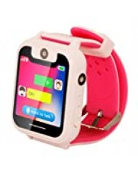 Montre Intelligente pour Enfants étanche avec SOS et Tracker, Grand écran Tactile, Chat Vocal bidirectionnel, Jeux mathématiques, caméra-réveil, Cadeaux d'anniversaire pour garçons et Filles (Pink)