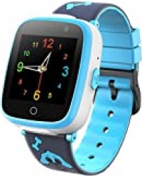 Montre Intelligente pour Garçons Filles - Smartwatch pour Lecteur de Jeu de Musique avec Enregistreur Vidéo Vocal 2 Camara SOS 1.54 HD Réveil de Jeu à écran Tactile pour 3-14 Enfants Cadeau