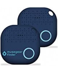 musegear app Key Finder - 2 Pack - Version 2  localisateur et traqueur sonore pour retrouver clés - Volume 3 Fois élevé – Couleur Bleu - Smartphone Bluetooth GPS couplage