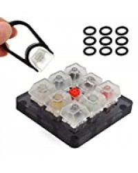 MWOOT 9-Key Kailh Box Switch Tester, Mechanical Keyboards Retooled Sampler Switch Testing Tool Kit, with Keycap Puller and O Rings, Kailh Keyboards Tester