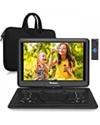 NAVISKAUTO 17,5'' Lecteur DVD Portable avec Sacoche de Transport Grand Ecran 16 Pouce pour Enfant Supporte HDMI Input,Vidéo Full HD, AV in/Out,Dernière mémoire,Region Libre,USB SD