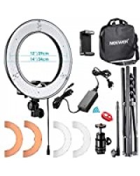 Neewer RL-12 LED 32W 5500K Anneau Lumineux 14 pouces Extérieur et 12 au Centre avec Support de Lumière, Filtre, Sac de Transport pour Maquillage, YouTube, Prise de Vue d'Appareil Photo Téléphone