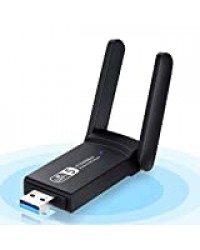 NEKAN Clé WiFi, Adaptateur WiFi USB 3.0 AC 1200Mbps Dongle,802.11 avec Dual Band 5Ghz / 2.4Ghz, 5dBi High Gain Antenna for Desktop, Auto Installation, Compatible avec Windows XP/7/8/8.1/10.