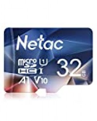 Netac Carte mémoire microSDHC, 32G Haute Vitesse UHS-I Carte Micro SD jusqu'à 90MB/S, A1, U1, C10, V10, FHD, 600X Carte TF pour Drone/Dash Cam/Camera/Phone/Nintendo-Switch/PC/Tablette