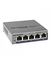 NETGEAR (GS105E) Switch Ethernet 5 Ports RJ45 Gigabit (10/100/1000), Smart Manageable, Bureau ou Rackable, Métal, Silencieux , Protection ProSAFE, Garantie à Vie Parfait pour les PME et TPE