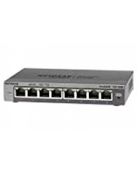 NETGEAR (GS108E) Switch Ethernet 8 Ports RJ45 Métal Gigabit (10/100/1000), Smart Manageable, Bureau ou Rackable, Métal, Silencieux , Protection ProSAFE, Garantie à Vie Parfait pour les PME et TPE