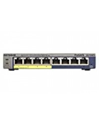 NETGEAR (GS108PE) Switch Ethernet PoE 8 Ports RJ45 Gigabit (10/100/1000), Smart Manageable PoE, 4 Ports PoE 53 W, Bureau, Silencieux, Protection ProSAFE Garantie à Vie Parfait pour les PME et TPE