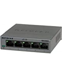 NETGEAR GS305-100PES Switch 5 Ports Gigabit Métallique 10/100/1000 mbps pour une Connectivité Simple et Abordable pour les Petites Entreprises et les Bureaux à Domicile