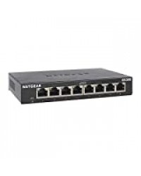 NETGEAR (GS308) Switch Ethernet 8 Ports RJ45 Métal Gigabit (10/100/1000) pour une Connectivité Simple et Abordable pour les Petites Entreprises et les Bureaux à Domicile