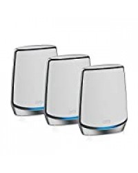 NETGEAR Système WiFi 6 Mesh Tri-Bandes Orbi (RBK853), Routeur WiFi 6 AX6000, pack de 3, WiFi jusqu'à 6 Gbit/s, Couverture WiFi jusqu'à 525m² et pour plus de 60 appareils, spécial maisons murs épais