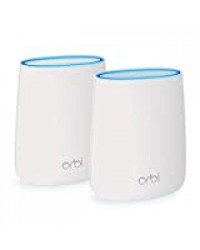 NETGEAR Système WiFi Mesh Tri-Bandes Orbi (RBK20), AC2200, pack de 2, un WiFi partout dans la maison, WiFi beaucoup plus performant que votre box, 250m², Contrôle Parental