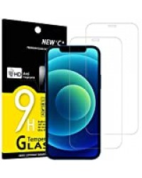 NEW'C Lot de 2, Verre Trempé Compatible avec iPhone 12/12 Pro (6.1"), Film Protection écran sans Bulles d'air Ultra Résistant (0,33mm HD Ultra Transparent) Dureté 9H Glass