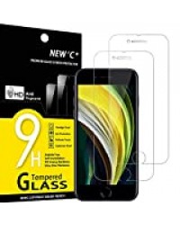 NEW'C Lot de 2, Verre Trempé Compatible avec iPhone Se 2020, Film Protection écran sans Bulles d'air Ultra Résistant (0,33mm HD Ultra Transparent) Dureté 9H Glass