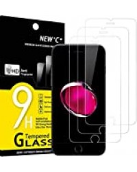 NEW'C Lot de 3, Verre Trempé Compatible avec iPhone 7 et iPhone 8 (4.7"), Film Protection écran sans Bulles d'air Ultra Résistant (0,33mm HD Ultra Transparent) Dureté 9H Glass