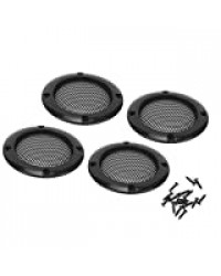 Niunion Grille de Haut-Parleur, 4Pcs 2 Pouces Grille de Haut-Parleur Audio Protecteur décoratif Grille de Maille de Haut-Parleur Audio Grille Haut Parleur Grille Haut Parleur 2 Pouces(Noir)