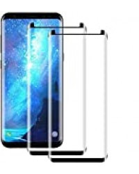 NUOCHENG Samsung Galaxy S8 Verre Trempé, [2 pièces] [3D Couverture Complète] [Dureté 9H] [Anti-Scratch] [sans Bulles] [Haut Définition] Film Protection d’Ecran pour Galaxy S8