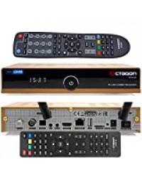 OCTAGON Tuner satellite SF8008 4K UHD HDR édition limitée Gold Hybrid DVB-S2X & DVB-C / DVB-T2 - satellite, câble & signal terrestre - Avec télécommande secondaire, câble HDMI & double WiFi