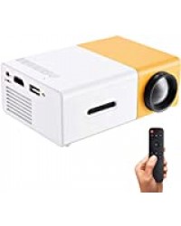 Ohyoulive Mini Projector - Portable Theater Home Office HD 1080P Yellow LED Home Office HD Mini Projector Multimedia for Children Present, Video TV Movie, Party Game, Outdoor Entertainment New