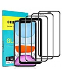 omitium Verre Trempé pour iPhone 11, [3 Pièces] Couverture Maximale iPhone XR Protecteur D'écran [avec Cadre d'Alignement] 9H Dureté Protection Écran Film iPhone 11 vitre