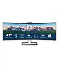 Philips Moniteur incurvé 439P9H/00 110 cm (43 Pouces) (HDMI, DisplayPort, USB-C, RJ45, hub USB, 3840x1200, 100 Hz, FreeSync, 4 ms) Noir