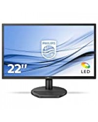 Philips S-Line 221S8LDAB - Écran LED - 22" (21.5" visualisable) - 1920 x 1080 Full HD (1080p) - TN - 250 CD/m² - 1000:1-1 ms - HDMI, DVI-D, VGA - Haut-parleurs - Noir texturé