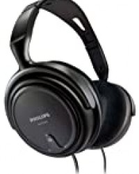 Philips SHP2000 Casque Audio Filaire Extrêmement Confortable avec Coques Enveloppantes, Câble 2m, Noir