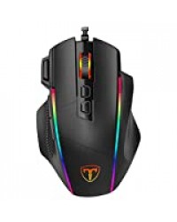 PICTEK Souris Gamer Ergonomique, Souris Gaming RGB Avec 8 Boutons Configurable- Rétroéclairage Personnalisable-8000DPI Adjustable, Haute Précision- Souris PC USB Droitier Pour FPS CS