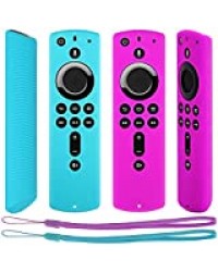 Pinowu Housse Coque de Protection Compatible avec Fire TV Stick 4K / Fire TV Stick (2nd Gen)/ Fire TV Cube/Fire TV (3rd Gen) Télécommande (2pcs: Turquoise et Violet)