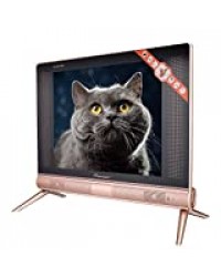 Pomya 17 Pouces Ultra HD TV LCD, Mini-télévision Haute définition, Mini-télévision Portable avec qualité sonore stéréo, Petite télévision pour la Chambre à Coucher, 110-240V(EU)