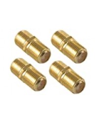 Poppstar - 4X couplage coaxial Sat (connecteur-F (Femelle à Femelle) pour câble coaxial de 4-8,2 mm avec connecteur F-), des connecteurs pour Coax - câble d'antenne, doré