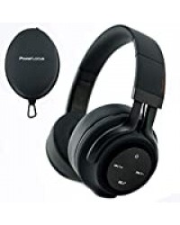 PowerLocus Casque Bluetooth sans Fil, [Bluetooth 5.0,40H de Jeu] Casque Audio stéréo sans-Fil ou Filaire avec Micro et Basses Profondes, Casque pour iOS/Android/Ordinateur Portable/PC/TV (Mat Noir)