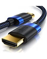 Primewire - Câble HDMI 2.1 de 2m - 8k @ 30Hz - 8k @ 120Hz DSC - 4k @144Hz - @240Hz DSC - UHD II - HDMI 2.0a, 2.0b, PS5, PS4-3D - Haut débit Ethernet - VRR - Dynamic HDR 10+ - eARC - Dolby Vision