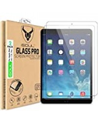 Protection d'écran (paquet de 2) pour Apple iPad Air, Air 1, iPad Air 2, iPad Pro Film, verre trempé incassable, 9H HD qualité supérieure 9,7 pouces modèle 2018/2017, très solide, installation facile